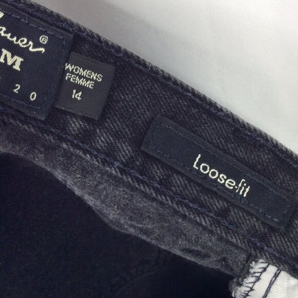 Vintage Womens Eddie Bauer Jeans Loose Tapered Leg Size 14 30x30 Made USA Black - Picture 7 of 7